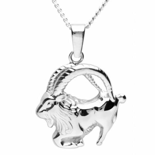 OSTSEE-SCHMUCK Kette mit Anhänger - Tierkreiszeichen Steinbock - Silber 925/000 -