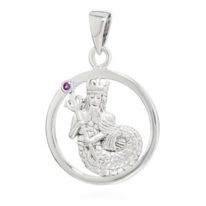 NKlaus Kettenanhänger 15mm Kettenanhänger echt Amethyst Wassermann 925 Silber Sternzeichen Z