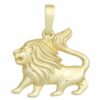 Schmuck Krone Kettenanhänger Sternzeichen Anhänger Löwe 333 Gold Gelbgold Einhänger Halsschmuck Goldanhänger