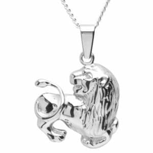 OSTSEE-SCHMUCK Kette mit Anhänger - Tierkreiszeichen Löwe - Silber 925/000 -