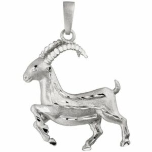 Schmuck Krone Kettenanhänger Anhänger Sternzeichen Steinbock aus 925 Silber