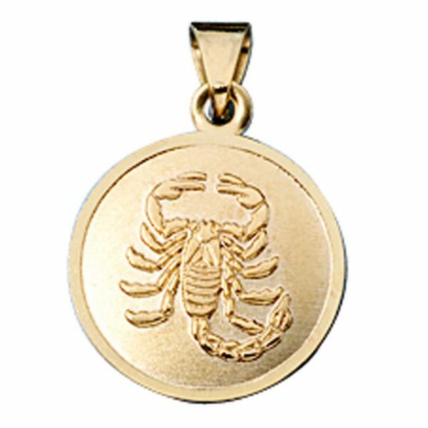 Schmuck Krone Kettenanhänger Skorpion Ketten Anhänger Goldanhänger 333 Gold rund Halsschmuck Unisex