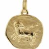 trendor Runder Anhänger Sternzeichen- Widder 585 Gold 16 mm