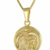 trendor Kette mit Anhänger Löwe Sternzeichen Gold 333/8K mit goldplattierter Kette