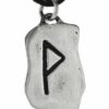 Kiss of Leather Kettenanhänger Rune Wunjo 925 Sterling Silber Buchstabe W