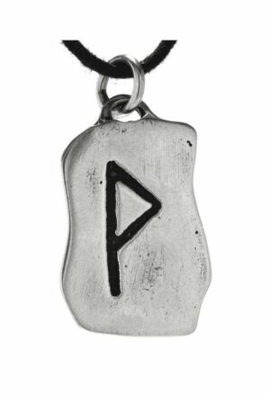 Kiss of Leather Kettenanhänger Rune Wunjo 925 Sterling Silber Buchstabe W