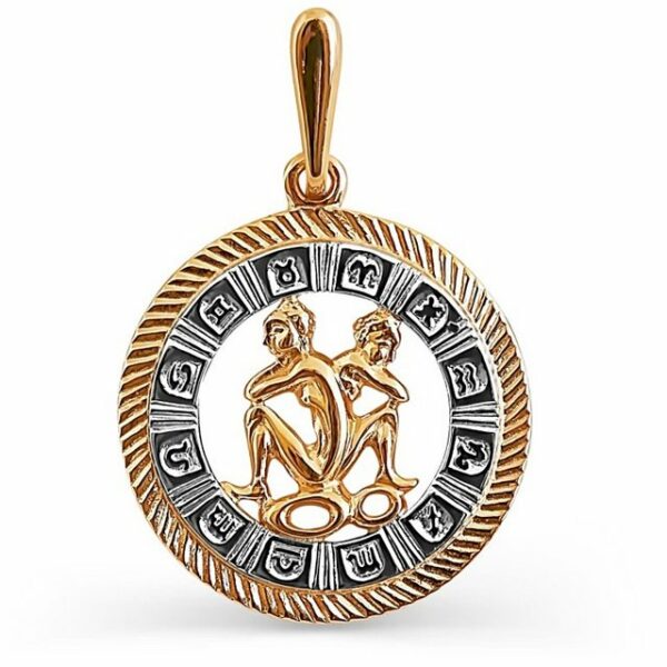 Zolotoy Kettenanhänger Anhänger Sternzeichen Zwilling 585 Gold 140032046 Anhänger Horoskop Roségold 14K