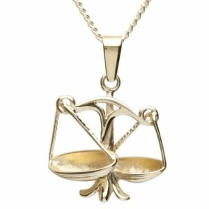 OSTSEE-SCHMUCK Kette mit Anhänger - Tierkreiszeichen Waage - Gold 333/000 -