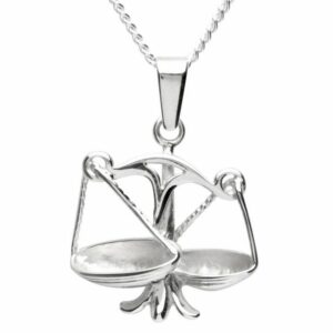 OSTSEE-SCHMUCK Kette mit Anhänger - Tierkreiszeichen Waage - Silber 925/000 -