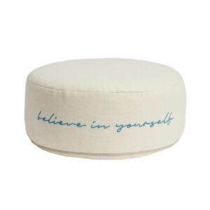 Meditationskissen 'Believe in yourself' aus 100% Bio-Baumwolle mit abnehmbaren Bezug