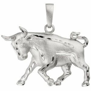 Schmuck Krone Kettenanhänger Anhänger Sternzeichen Stier aus 925 Silber