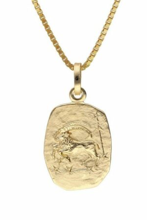 trendor Kette mit Anhänger Steinbock Sternzeichen Gold 333 mit vergoldeter Silberkette