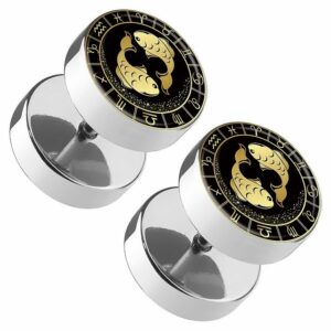 Taffstyle Piercing-Set Piercing Ohrringe Plug mit Tierkreiszeichen