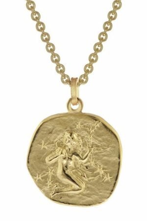 trendor Kette mit Anhänger Jungfrau Sternzeichen Ø 20 mm Gold auf Silber