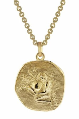 trendor Kette mit Anhänger Wassermann Sternzeichen Ø 20 mm Gold auf Silber