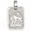 Schmuck Krone Kettenanhänger Anhänger Sternzeichen Stier aus 925 Silber teilmattiert Horoskop