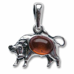 HOPLO Kettenanhänger Sternzeichen Stier Schmuck Anhänger 925er Silber - Zodiac - 22x19mm