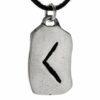 Kiss of Leather Kettenanhänger Rune Kenaz 925 Sterling Silber Buchstabe K