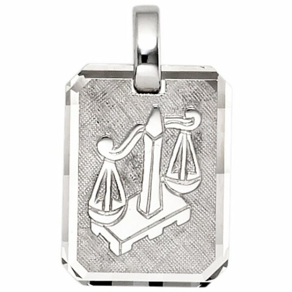 Schmuck Krone Kettenanhänger Anhänger Sternzeichen Waage aus 925 Silber teilmattiert Horoskop