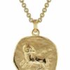 trendor Kette mit Anhänger Widder Sternzeichen Ø 20 mm Gold auf Silber