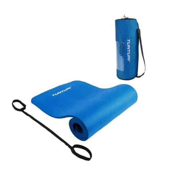 Tunturi Fitnessmatte mit Tasche blau