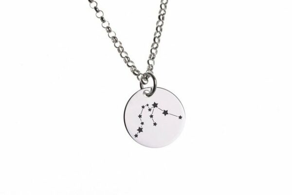 Silberkettenstore Kette mit Anhänger Runde Erbskette 2mm mit Anhänger Sternzeichen WASSERMANN - 925 Silber