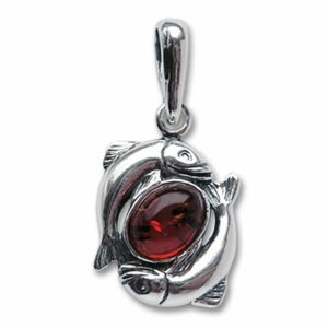 HOPLO Kettenanhänger Sternzeichen Fische Schmuck Anhänger 925er Silber - Zodiac - 27x14mm