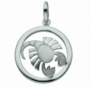 Adelia´s Kette ohne Anhänger 925 Silber Sternzeichen Anhänger Skorpion mit Zirkonia Ø 25