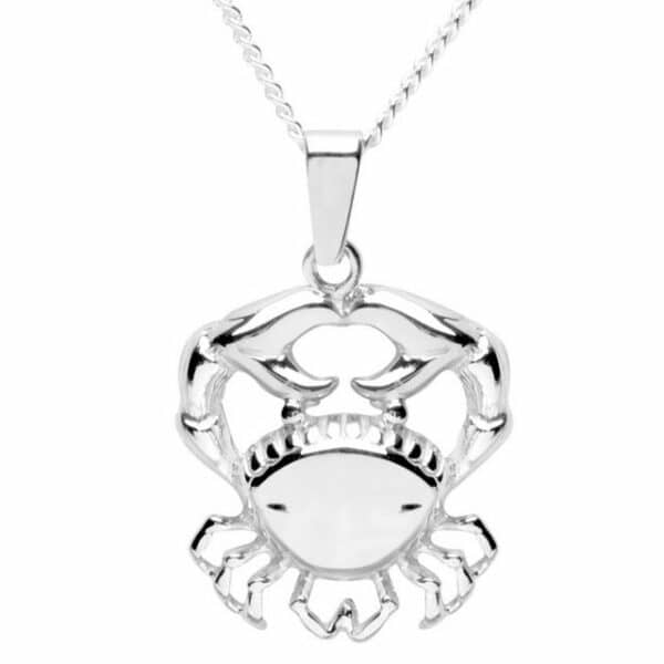 OSTSEE-SCHMUCK Kette mit Anhänger - Tierkreiszeichen Krebs - Silber 925/000 -