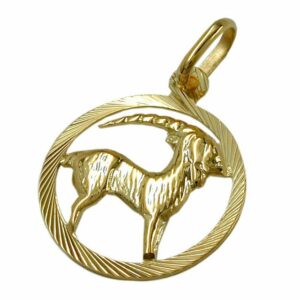 Gallay Sternzeichenanhänger Anhänger 15mm Sternzeichen Steinbock 9Kt GOLD