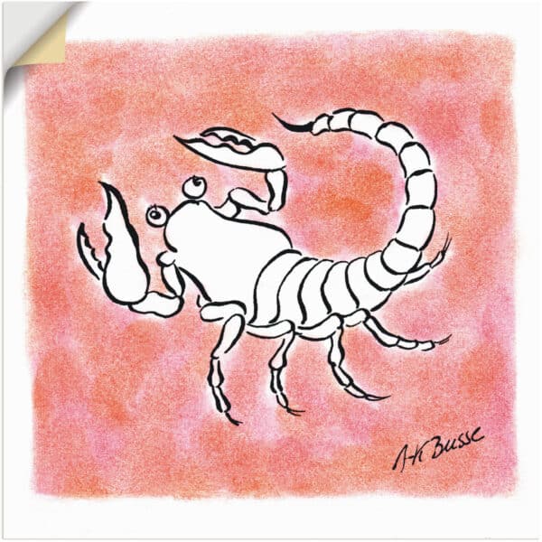 Artland Wandbild "Serie Sternzeichen Skorpion"