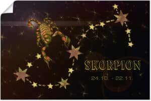 Artland Wandbild "Sternzeichen - Skorpion"