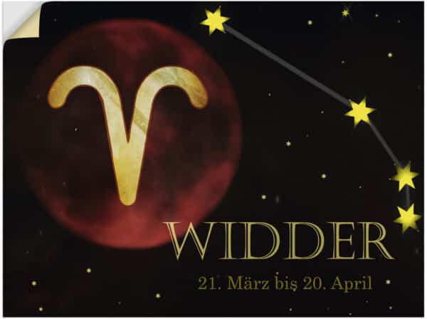 Artland Wandbild "Sternzeichen - Widder"