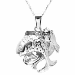 OSTSEE-SCHMUCK Kette mit Anhänger - Tierkreiszeichen Fische - Silber 925/000 -