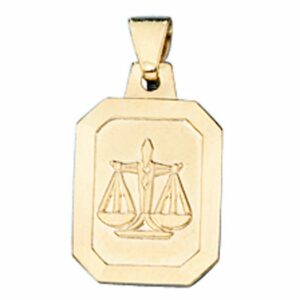 Schmuck Krone Kettenanhänger Sternzeichen Waage - Goldanhänger Anhänger 333 Gold Halsschmuck Unisex