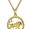 trendor Kette mit Anhänger Sternzeichen Löwe Gold 333 Anhänger Ø 16 mm +