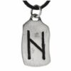 Kiss of Leather Kettenanhänger Rune Hagalaz 925 Sterling Silber Buchstabe H