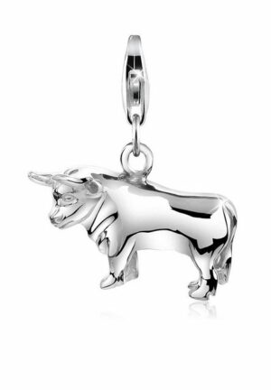 Nenalina Charm-Einhänger Anhänger Sternzeichen Stier Taurus 925 Silber