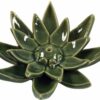 Guru-Shop Räucherstäbchen-Halter Räucherstäbchenhalter Lotus aus Keramik grün -..