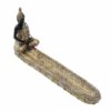 Brillibrum Dekofigur Räucherstäbchenhalter Buddha Dekoration Räucher-Zubehör Halter Figur Buddhismus Meditation Lotus Tibetisch Gold Schiffchen Feng Shui