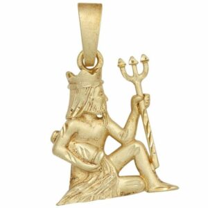 Schmuck Krone Kettenanhänger Anhänger Wassermann Horoskop Sternzeichen 925 Silber vergoldet mattiert