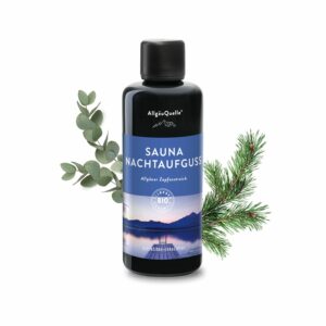 AllgäuQuelle Saunaaufguss Aufgussmittel mit BIO-Öle von Alpenzirbe Eukalyptus. Ätherische Sauna-Öle