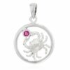 NKlaus Kettenanhänger 15mm Rubin echt Kettenanhänger Sternzeichen Krebs 925 Silber Zodiac Ho