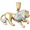 Gallay Sternzeichenanhänger Anhänger 23x15mm Löwe bicolor rhodiniert 9Kt GOLD