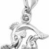 unbespielt Sternzeichenanhänger Kettenanhänger Anhänger Charm Sternzeichen Fische glänzend rhodiniert 925 Silber 14 x 14 mm