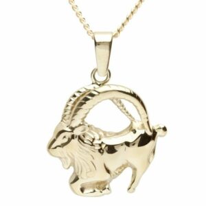 OSTSEE-SCHMUCK Kette mit Anhänger - Tierkreiszeichen Steinbock - Gold 333/000 -