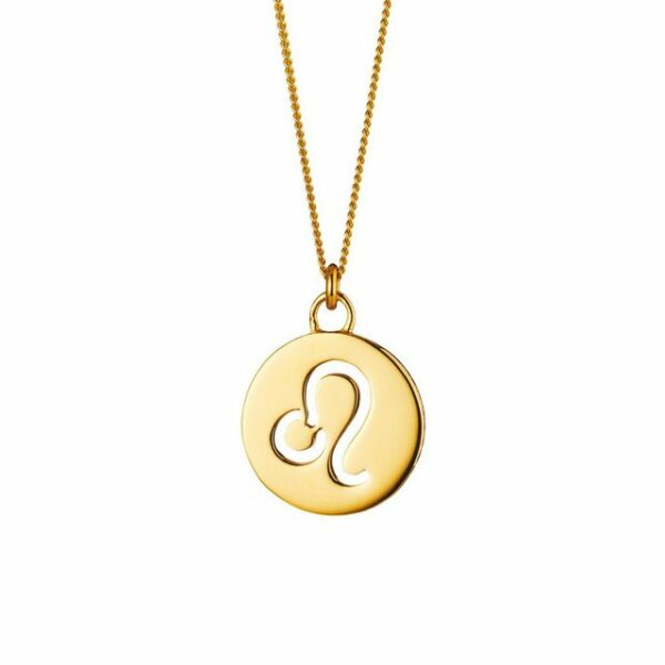 CAÏ Kette mit Anhänger Löwe Sternzeichen 925/- Sterling Silber vergoldet