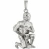 Schmuck Krone Kettenanhänger Anhänger Sternzeichen Wassermann aus 925 Silber