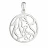 NKlaus Kettenanhänger 21mm Kettenanhänger Sternzeichen Löwe 925 Silber glanz Anhänger Zodiac
