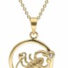 trendor Kette mit Anhänger Sternzeichen Skorpion Gold 333 mit Topas + vergoldete Kette